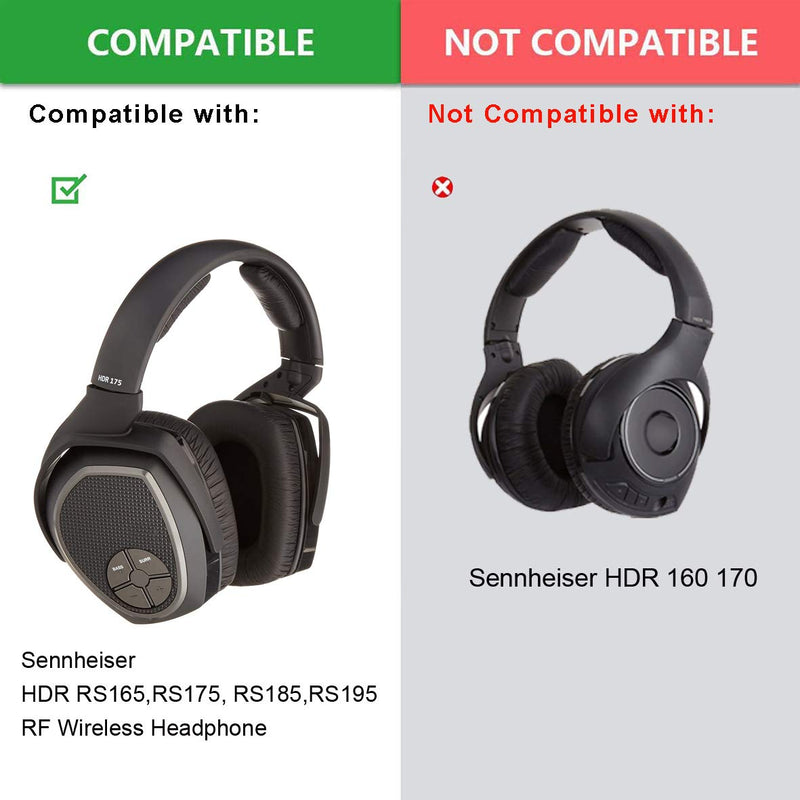 [AUSTRALIA] - defean RS165 175 185 195 Upgrade Quality Ear Pads Replacement Ear Cushion Foam Compatible with Sennheiser HDR RS165,RS175, RS185,RS195 RF Wireless Headphone,Added Thicknes(Wrinkle Artificial Leather) Wrinkle Artificial leather 