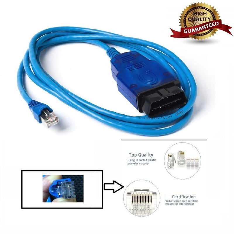 AntiBreak ENET Ethernet Cable R45J Bule OBD OBDII OBD2 Interface Coding f-Series Cable use for Compaitble with INPA E-SYS