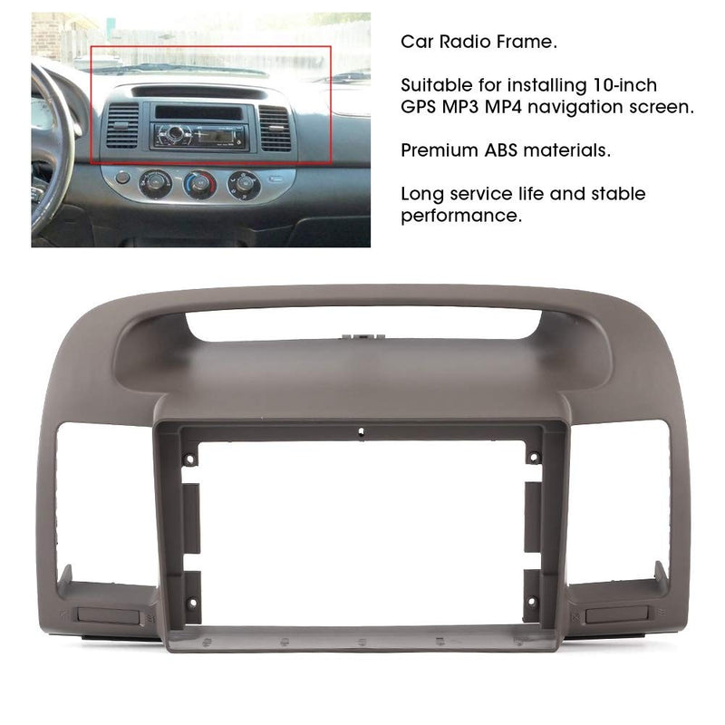 Auto Stereo Panel Bezel, Car ABS Stereo Radio Panel Fascia Plate Frame W/Power Line Fit for Camry 02-05 10in GPS