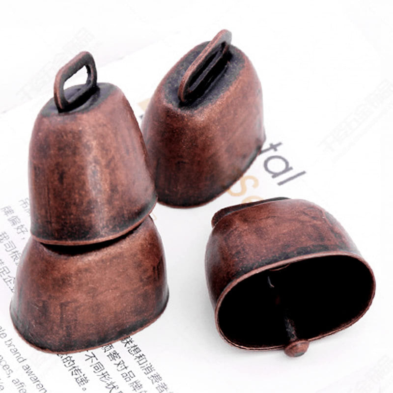 MrMrKura 6 Pack Cow Horse Sheep Grazing Copper Bells Set Anti-Lost Hanging Neck Cowbell Small Brass Bell Iron Vintage Bells Bronze and Copper Bells with Hemp Rope