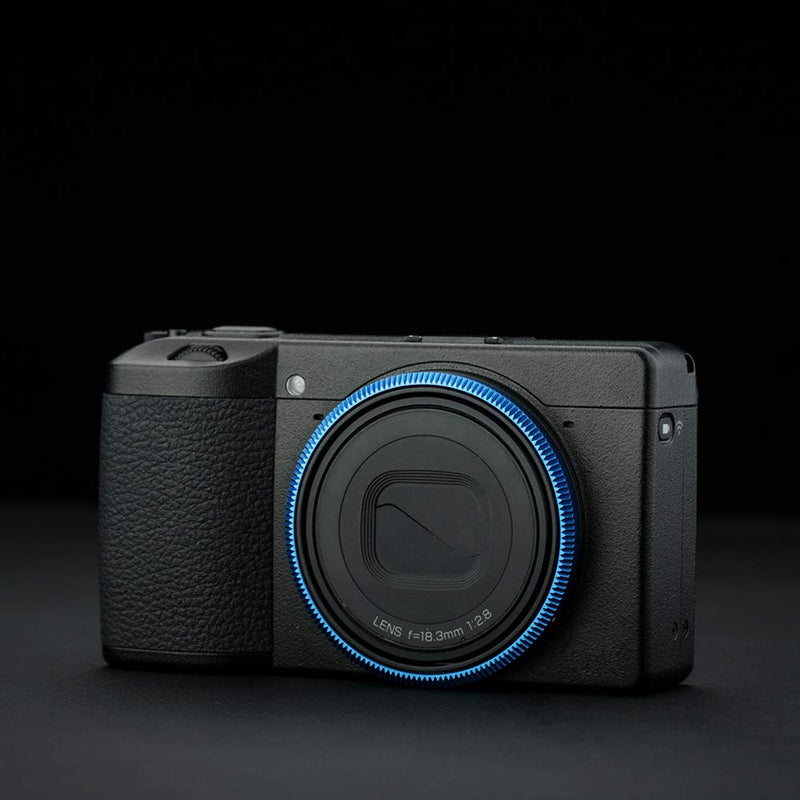 [AUSTRALIA] - JJC Metal Lens Decoration Ring Cap for Ricoh GR III GR3 Accessories Replace Ricoh GN-1 Ring Cap -Blue Blue 