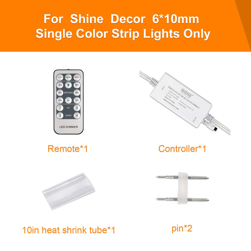 [AUSTRALIA] - Shine Decor Brightness Dimmer Controller Pack, 100V-240V for 6X10mm Single Color LED Strip Lights Only dimmer for 6x10mm 