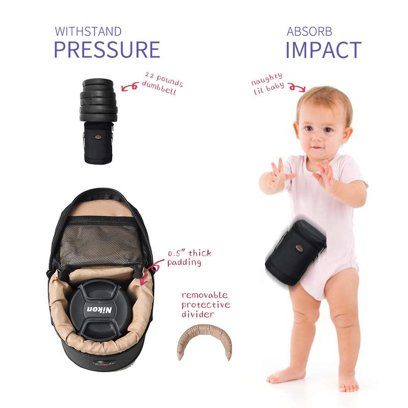 [AUSTRALIA] - Camera Lens Case DSLR Camera Lens Bag Fits for Canon Nikon Pentax Sony Olympus Panasonic and Other Camera Lens BL-004 