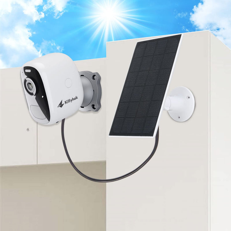 Kittyhok 10ft Solar Panel Power Supply for Rechargeable Battery Operated Security Camera