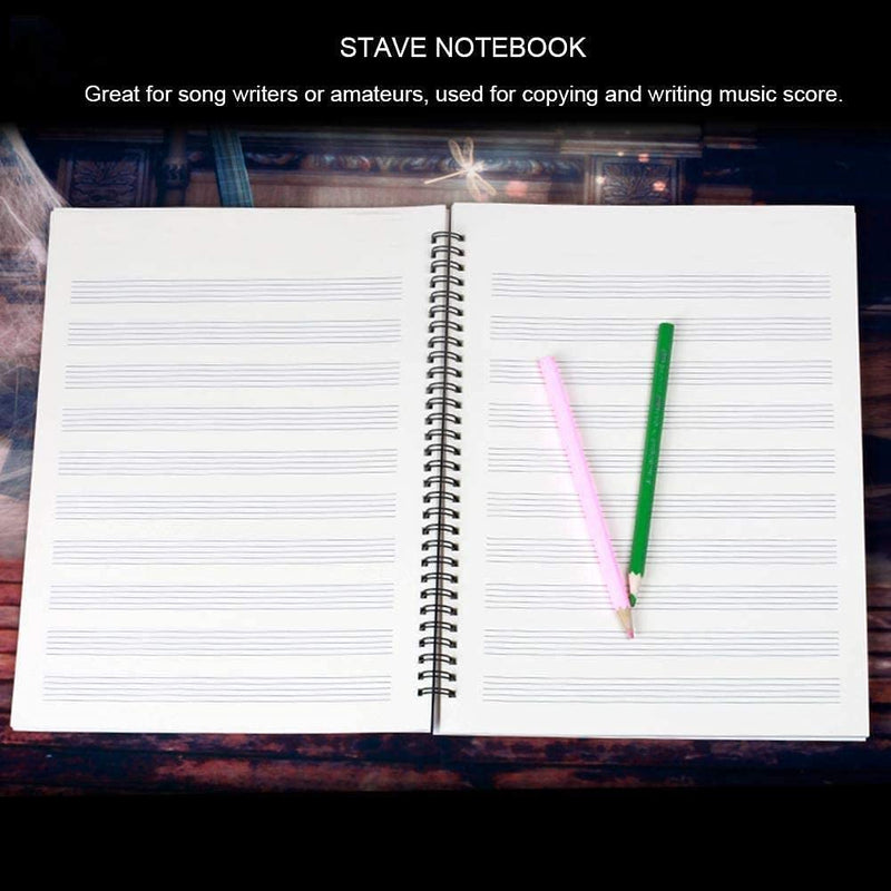 Blank Sheet Music Notebook 50 Pages Music Sheet Spiral Notebook Music Writing Notebook, Piano Note Book Accessories MG-61