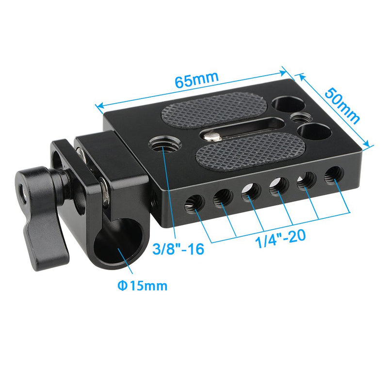 CAMVATE Mini Mounting Plate Rod Clamp for 15mm Rod Support DSLR Rig