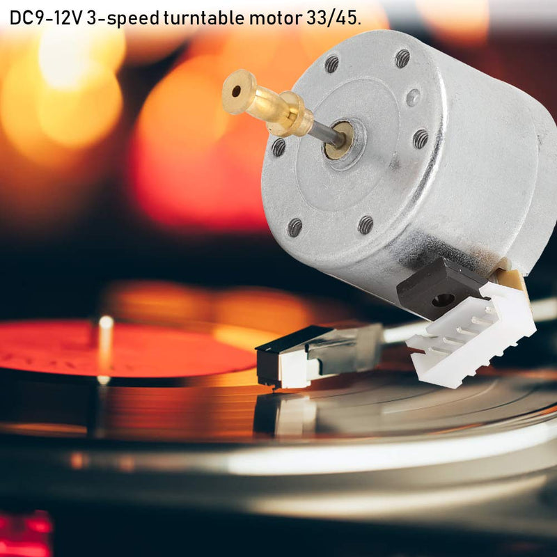 ASHATA Turntables Motor,DC 12V 3-Speed Brush Vinyl Record Recorder Turntables Motor,With 25mm Mounting Hole and 78RPM Revolving Speed,Sturdy and Durable