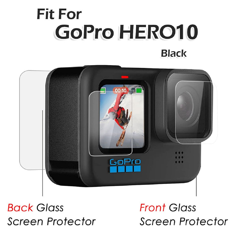 Suoman 6-Pack for Gopro Hero 10 Screen Protector + Camera Lens Protector, Tempered Glass Screen Protector for Gopro Hero 10 / Gopro Hero 9 [Anti-Scratch]