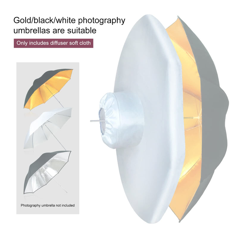 [AUSTRALIA] - LINCO Lincostore Studio Lighting Jellyfish Umbrella Diffuser Soft Cloth (Pack of 2) for 33" Silver Photo Umbrella or 33" Gold Umbrella Photography 3302-2 (Umbrella not Included) 