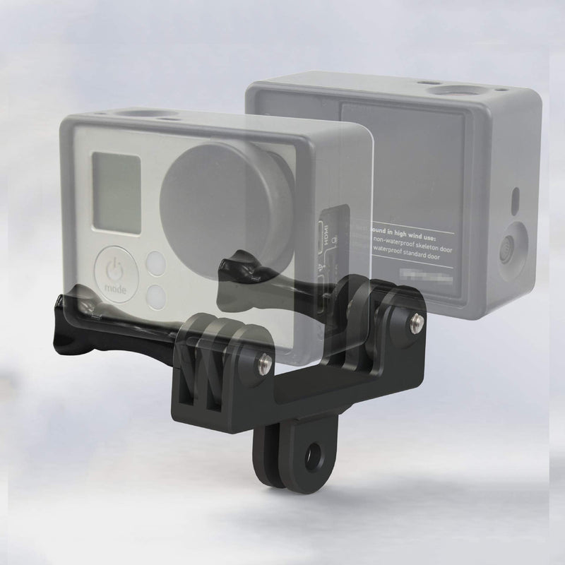 Aluminum Dual Twin Mount Adapter for GoPro Hero 4 5 6 7 8 9 Black Silver Session, AKASO/Campark/YI & Other Cameras