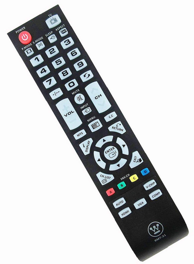 New RMT-21 Remote Control Replacement for Westinghouse TV CW50T9YW CW40T8GW CW40T6DW CW40T2RW