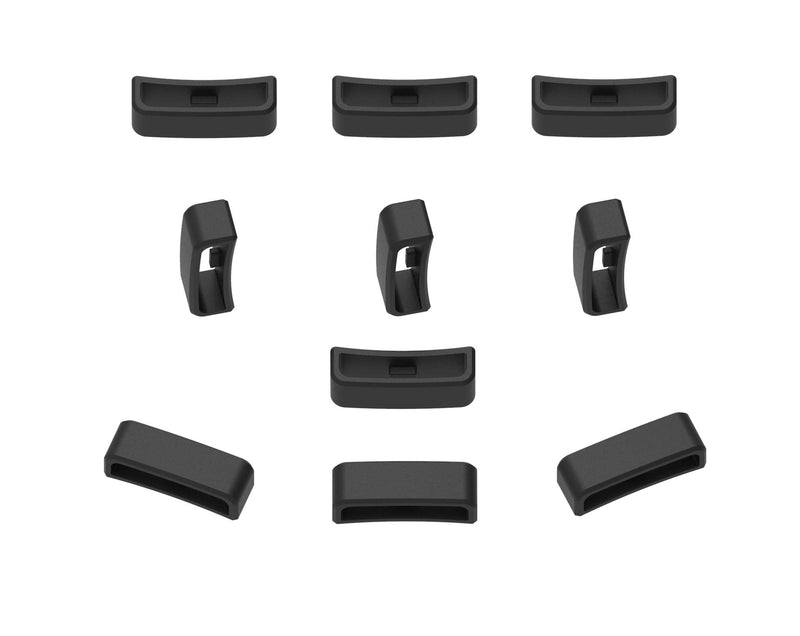 RuenTech Replacement Fastener Ring for Garmin Vivoactive HR Bands(Pack of 11) Silicone Connector Security Loop for Garmin vívoactive HR/Forerunner 910XT Smart Watch Black