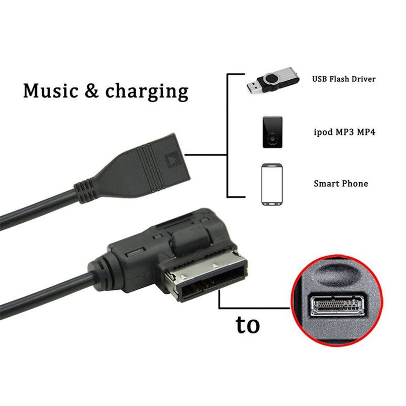 Ejoyous AMI MMI USB Adapter USB Cable for Audi/VW Media Device Interface (MDI) Music Interface (AMI) Connect Music Storage Device with USB Connector - NOT for Cellphones/iPod