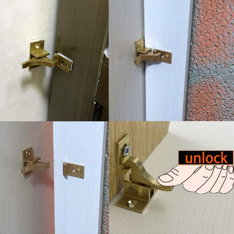 4 Pack Brass Heavy Duty Elbow Latch Window - Cabinet Door Latch for Home/Office/Cabinet Doors &Window Doors，with Mounting Screws 4 Pack