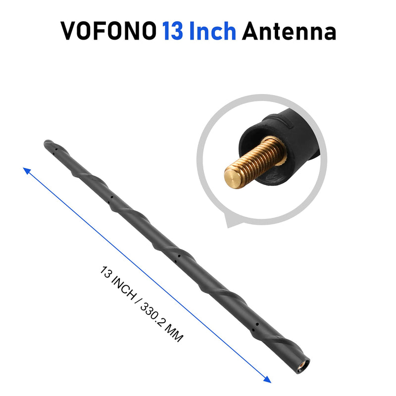 VOFONO 13 Inch Antenna Compatible with Toyota Tundra (2000-2021) & Tacoma (2000-2015) - Car Wash Safe Flexible Rubber Antenna Replacement - Spiral Antenna Designed for Optimized FM/AM Reception
