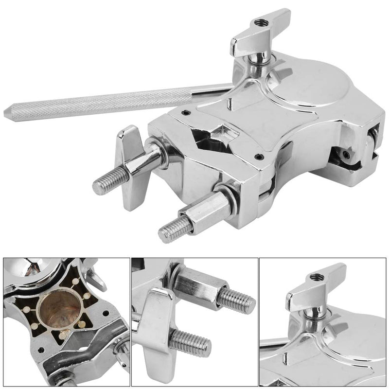 Dilwe Drum Clamp, Zinc Alloy Melodic Tom Cowbell Holder Expansion Clip Suitable for Various Type of Stand