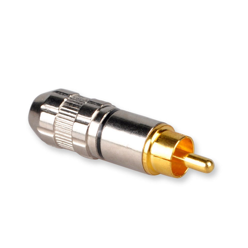 DCFun RCA Male Plug Adapter, RCA Repair Ends, Audio Phono Gold Plated Solder Connector for Speaker Wire - 8 Pack