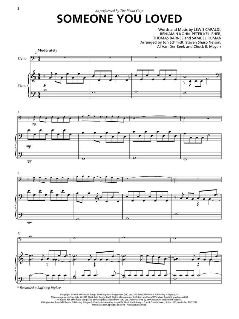 Lewis Capaldi, The Piano Guys - Someone You Loved - Sheet Music Single for Piano/Cello