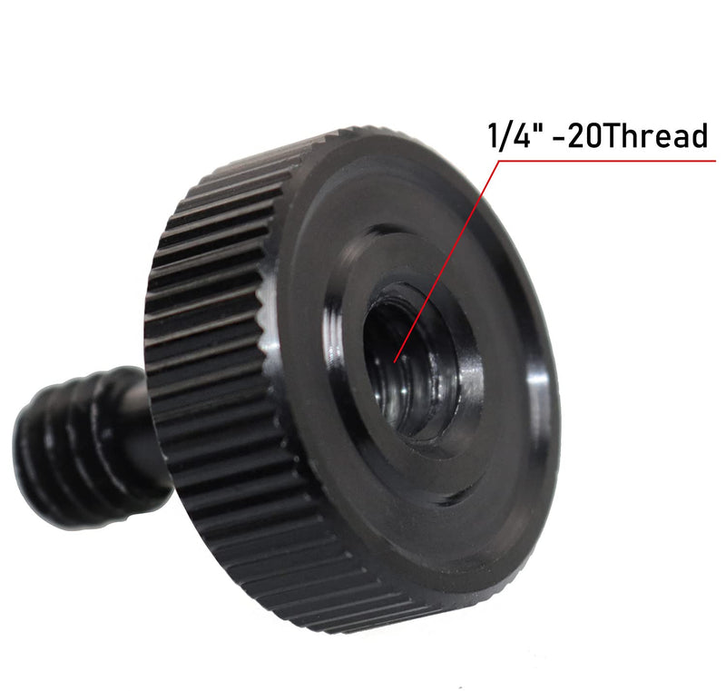 LRONG 4Pcs Camera Quick Release Thumb Screw Tripod L Type Screw 1/4 Male to 1/4 Female Thread Adapter for Camera Flash Bracket Mounting Plate,Black