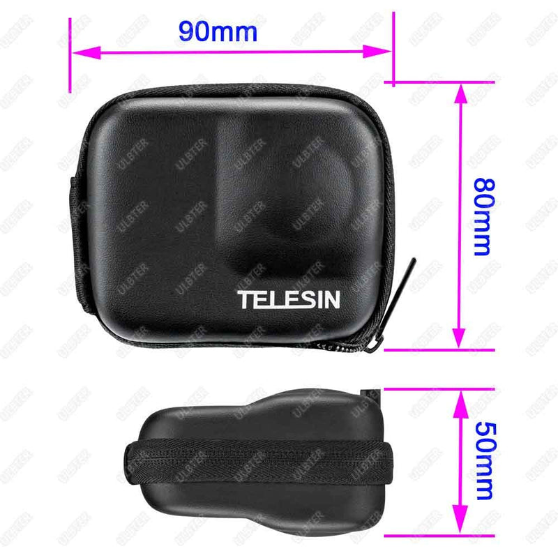 Mini Storage Bag Case for Insta360 ONE R 360 Degree Action Camera + Rubber Lens Cap Cover, Carrying Portable Boxes Accessory for Insta 360 one R [1+1 Pack]