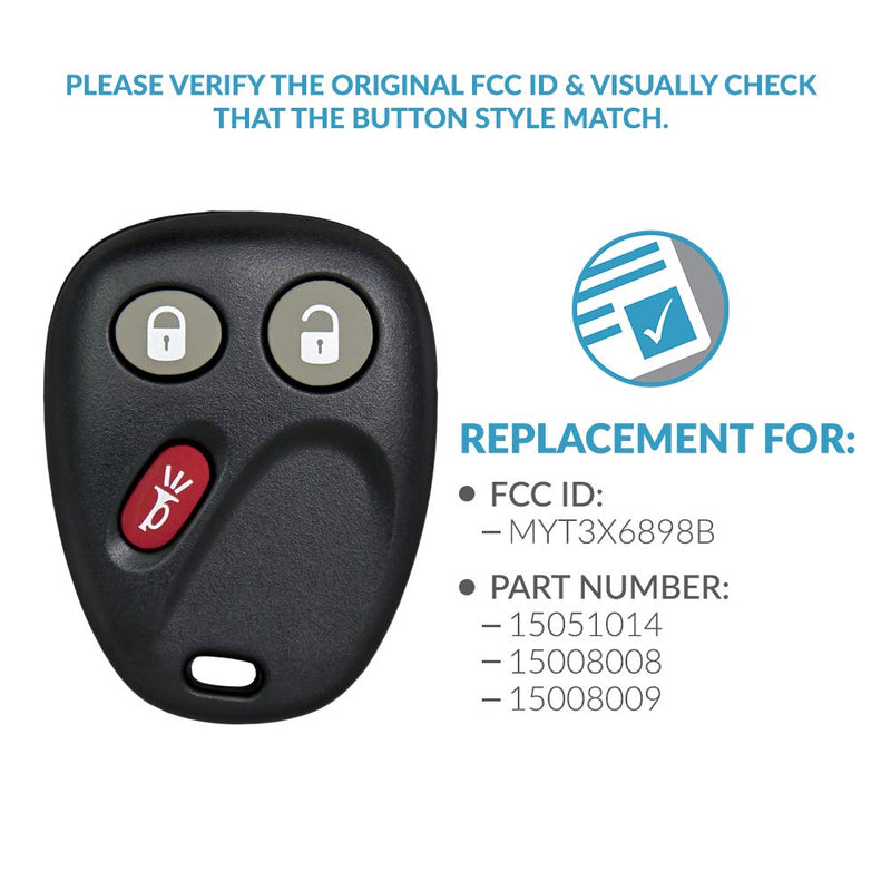 [AUSTRALIA] - Keyless2Go Replacement for Keyless Entry Envoy Trailblazer Ascender Bravada MYT3X6898B - 2 Pack 