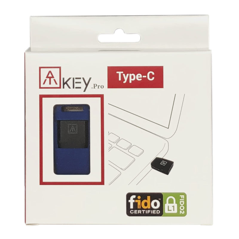 AUTHENTREND ATKey.Pro USB-C Fingerprint Reader/Authentification Security Key for PC or Laptop, for Azure AD, FIDO Certified, Safe Account Login, Works with Windows, Mac, Linux, Chromebook (Type-C) USB Type C