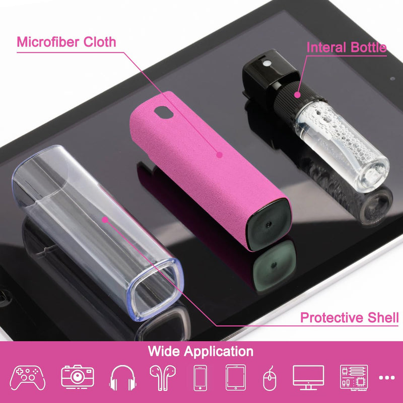 [AUSTRALIA] - Screen Cleaner Touchscreen Mist Spray, walrfid Cleaning Kit for Electronic Smart Phone TV, Laptop, Tablet, PC, Computer LCD Flat Screens, Eyeglasses, Compatible with iPhone iPad MacBook Pro - Hot Pink Safety Hot Pink 