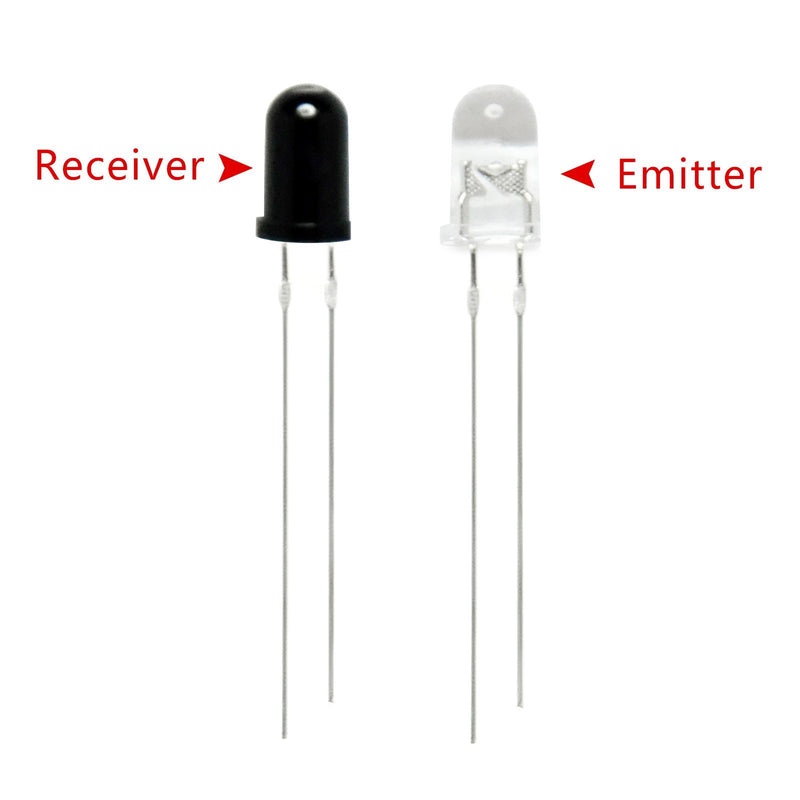 Gikfun 5mm 940nm LEDs Infrared Emitter and IR Receiver Diode for Arduino (Pack of 20pcs) EK8443