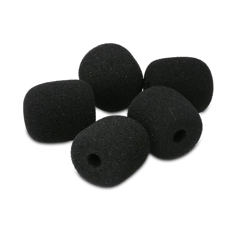 kwmobile Microphone Foam Covers (Set of 5) - 3x3.3x0.8 cm Windscreen Protective Pop Filter Pack for Microphones - Black 3x3,3x0,8