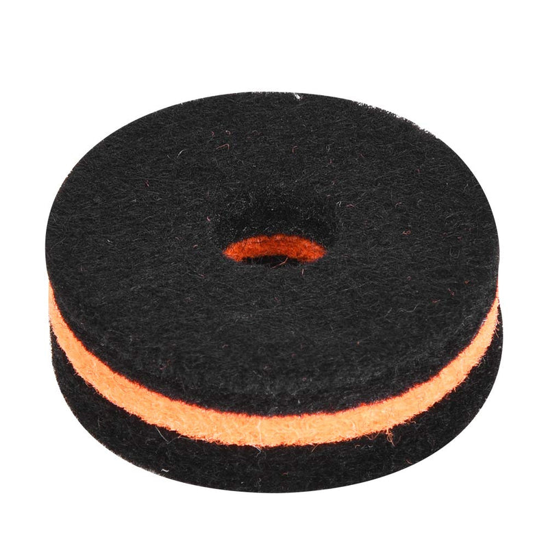 Dilwe Cymbal Stand Felt, 10 Pcs Cymbal Stand Felt 35mm Black Orange Cymbal Protection Sleeve Replacement Part