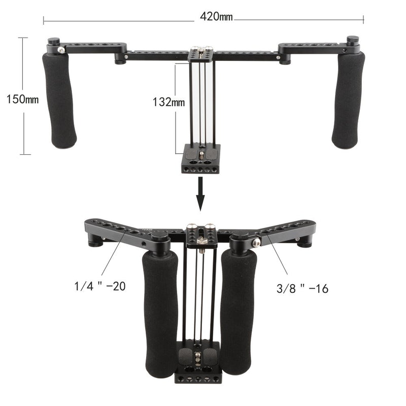 CAMVATE Monitor Cage with Adjustable Handles for 5 inch and 7 inch LCD Monitors