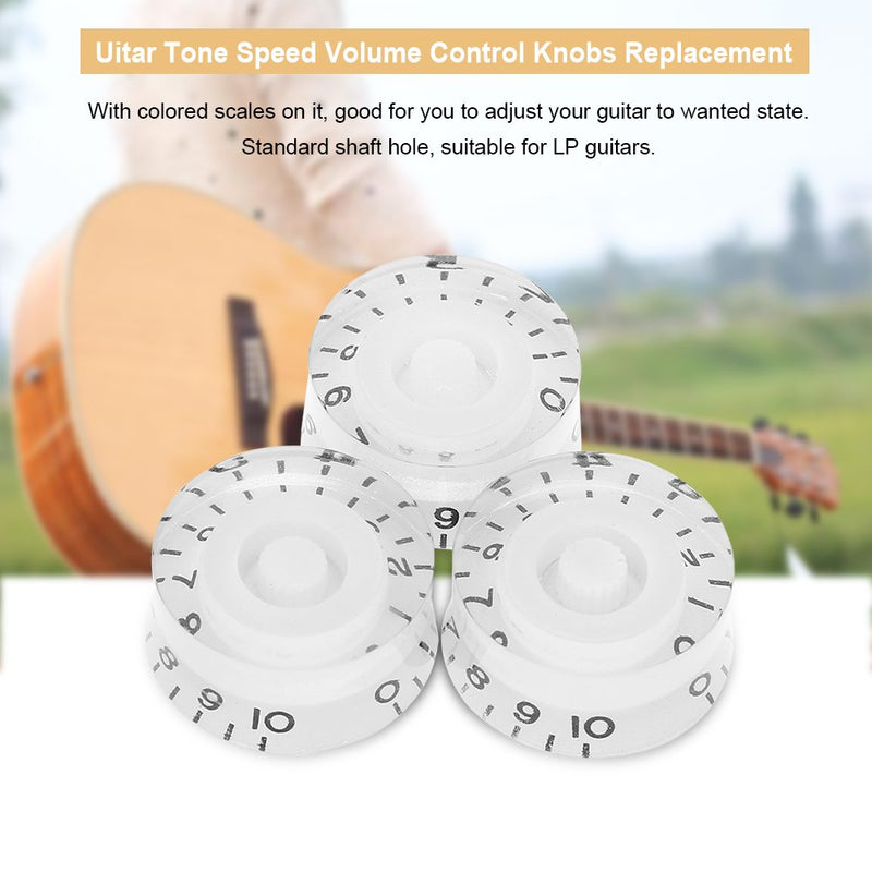 Guitar Tone Knob 4pcs Electric Guitar Volume Knobs Shaft Bass Tone Control for Musical Instrument Parts White