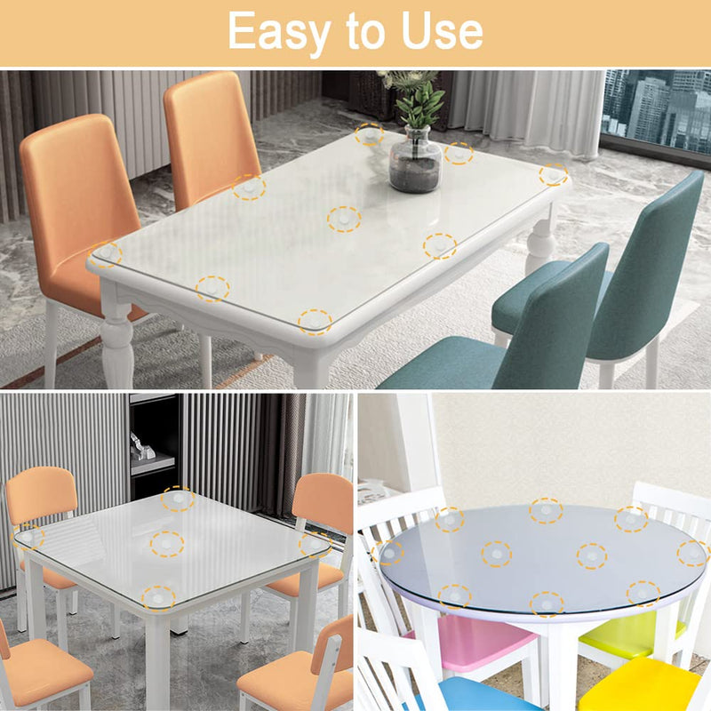 Premium Clear Soft Glass Table Top Bumper, Anti Slide and Scratch for Glass Table, Non-Adhesive Rubber Pads for Glass Table Top Spacer, Round and Square (25mm*2mm，20 PCS) 25mm*2mm 20