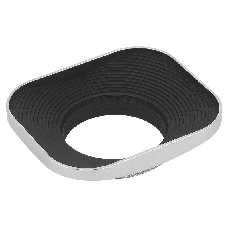 Haoge LH-W39T 39mm Square Metal Screw-in Lens Hood with Cap for Leica Elmarit-M 28mm f/2.8 E39 ASPH, Summicron-M 35mm f2 E39 ASPH, Fujifilm Fujinon 60mm f/2.4 R Macro, Fuji 27mm f/2.8 Lens Silver