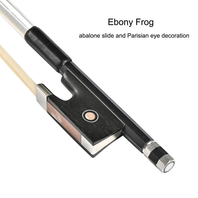 [AUSTRALIA] - LIEKE Carbon Fiber Violin Bow 1/2 Size Lightweight Fiddle Bow (1/2 size, Black) 