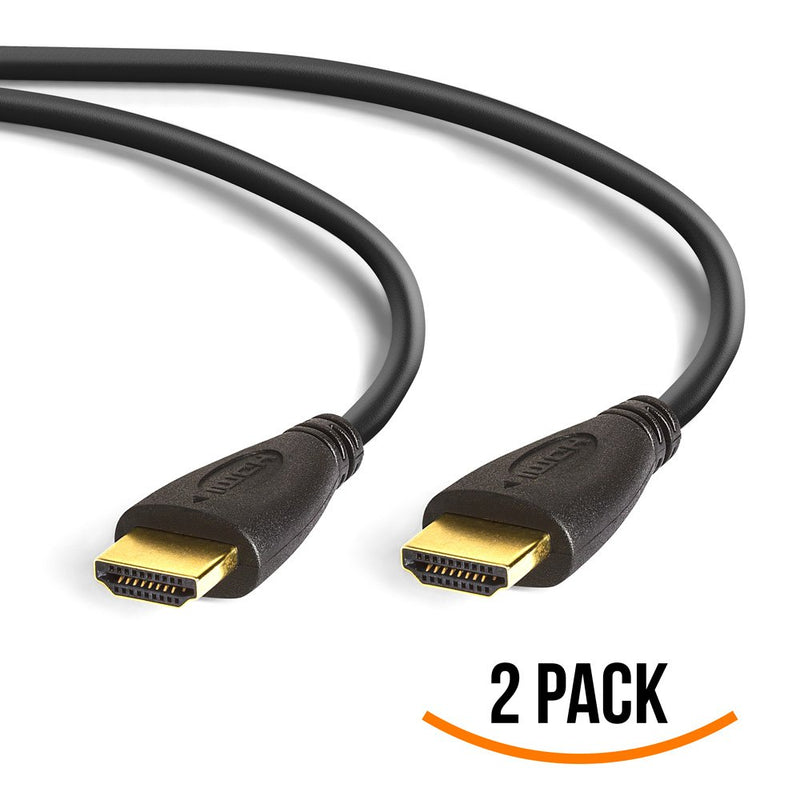[AUSTRALIA] - Cmple - Ultra Slim High Speed HDMI Cable HDMI 2.0 HDTV Cable - Supports Ethernet 3D 4K and Audio Return - 10FT (2 Pack) 10FT (2 PACK) Black 