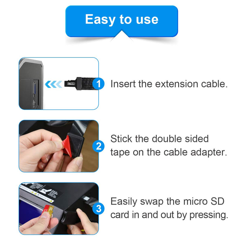 LANMU Micro SD to Micro SD Card Extension Cable Adapter Flexible Extender Compatible with Ender 3 Pro/Ender 3/Ender 3 V2/Ender 5/SanDisk MicroSDHC/Anet A8 3D Printer/Raspberry Pi/GPS/TV(5.9in/15cm) Black
