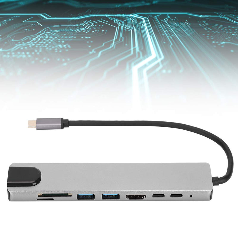 Worii 【𝐂𝐡𝐫𝐢𝐬𝐭𝐦𝐚𝐬 𝐆𝐢𝐟𝐭】 with Nertwork Cable Interface Aluminium Alloy Type‑C Hub, USB Splitter HD Type‑C to HDMI Games Home