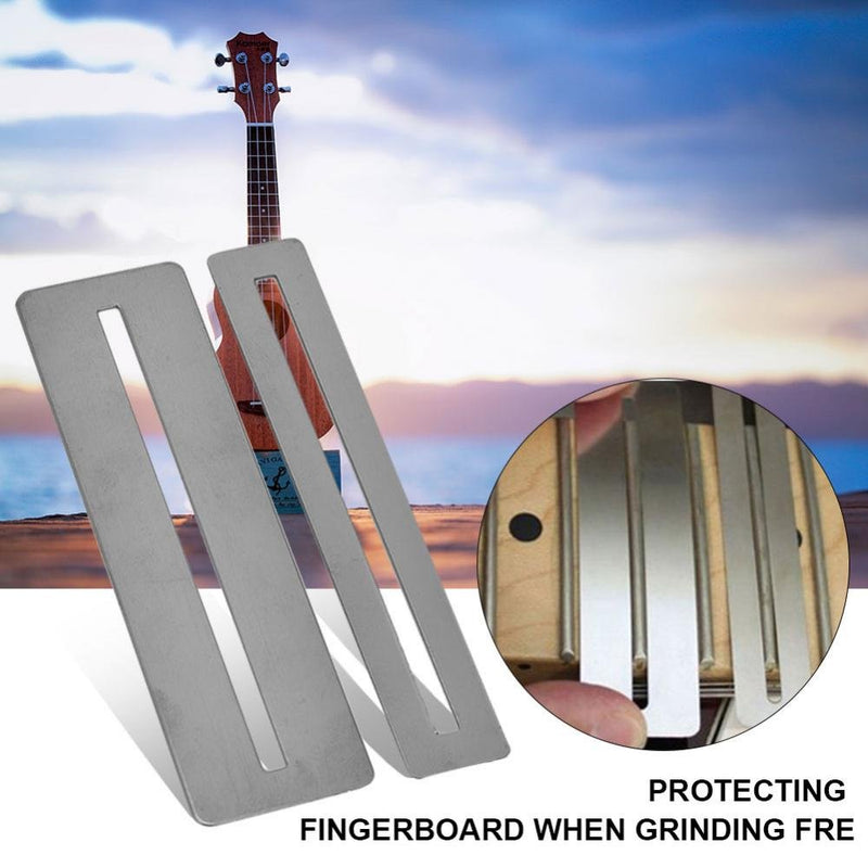 Guitar Fret File Set, Stainless Steel Guitar Grinding Tool Fret File Guitar Gaskets Fingerboard Protector Kit Tools