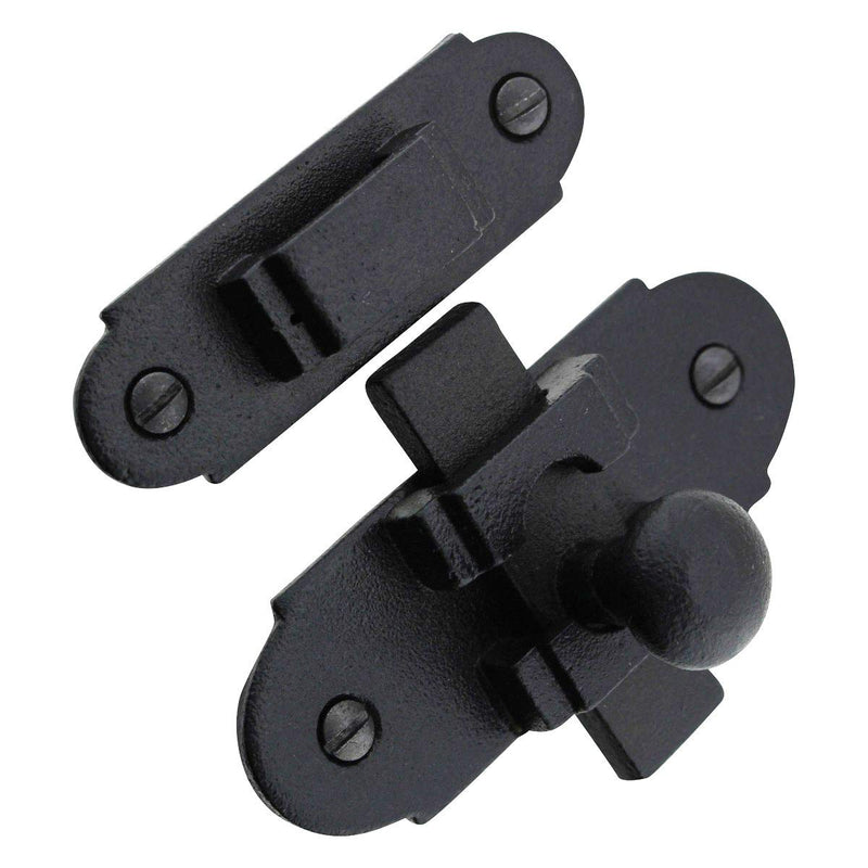 Renovators Supply Manufacturing Black Slide Bolt Door Latch 3.25" X 1.25" Antique Wrought Iron Small Metal Sliding Latches for Windows Or Cabinet Doors Rust Resistant Locks with Hardware