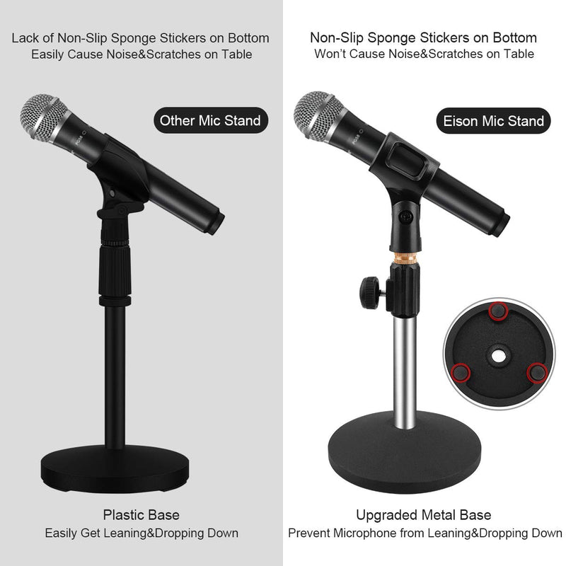 [AUSTRALIA] - Eison Microphone Stand Desk Mic Stand Desktop Microphone Stand Adjustable Tabletop Microphone Stand with Gooseneck Mic Clip 5/8" Male to 3/8" Female Screw for Blue Yeti Snowball Christmas gift 