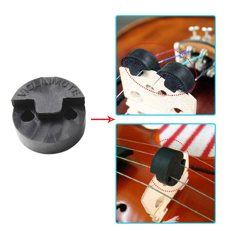 Timiy Pack of 2Pcs Claw Style and 4Pcs Pack Round Tourte Style Mute for Violin Fiddle Practice Kit Violin Silencer Fiddle Mute Black