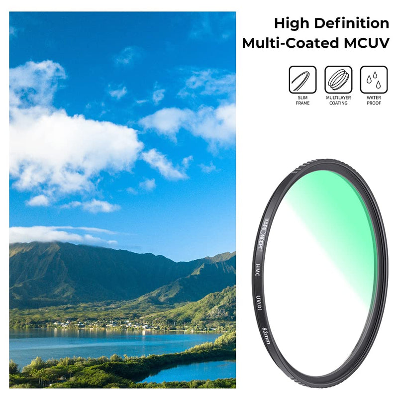 K&F Concept 72mm MC UV Protection Filter Ultra-Slim 24-Layer Multi Nanometer Coated UV Filter Waterproof for 72mm Camera Lens