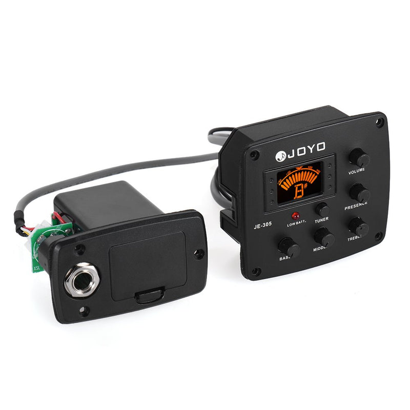 JOYO JE-305 Acoustic Guitar Piezo Pickup Preamp 4-Band EQ Equalizer Tuner System with LCD Display