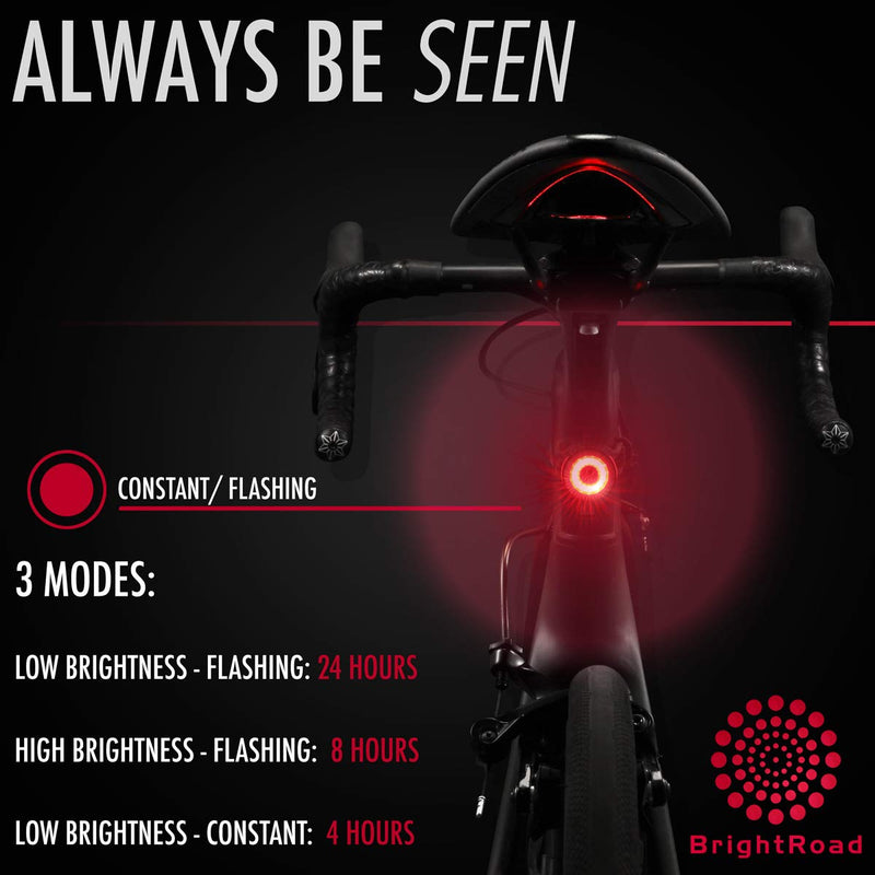 BrightRoad - USB Rechargeable Bike Tail Light, Super Bright Bicycle Led Rear Flashlight for Maximum Visibility, Impressive & Luxurious Design, IPX5 Waterproof, Red Back Light for Safety Cycling