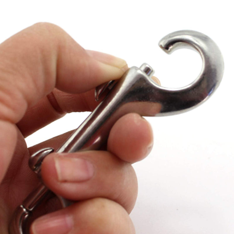 2-Pack 316 Stainless Steel Double Ended Bolt Snap Hook 4'' Double End Bolt Snaps Hooks Scuba Diving Clips Marine Grade for Water Bucket/Dog Leash/Pet Feed Bucket & Hammock/Horse Tack and More