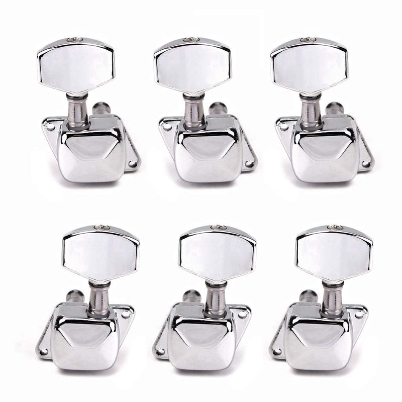 Alnicov Semiclosed Guitar Tuners 3L3R String Tuning Pegs Keys Machine Heads Set For Epiphone Les Paul Electric Guitar Or Acoustic Guitar,Chrome