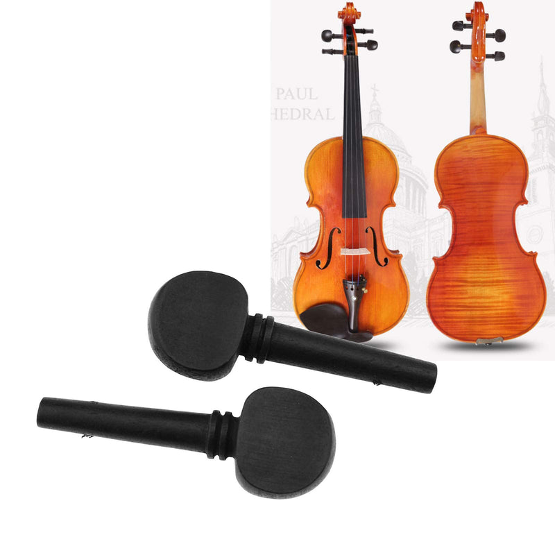 OTOTEC 4pcs Violin Fiddle Tuning Peg Set 4/4 Size Wooden Replacement Imitative Ebony Wood