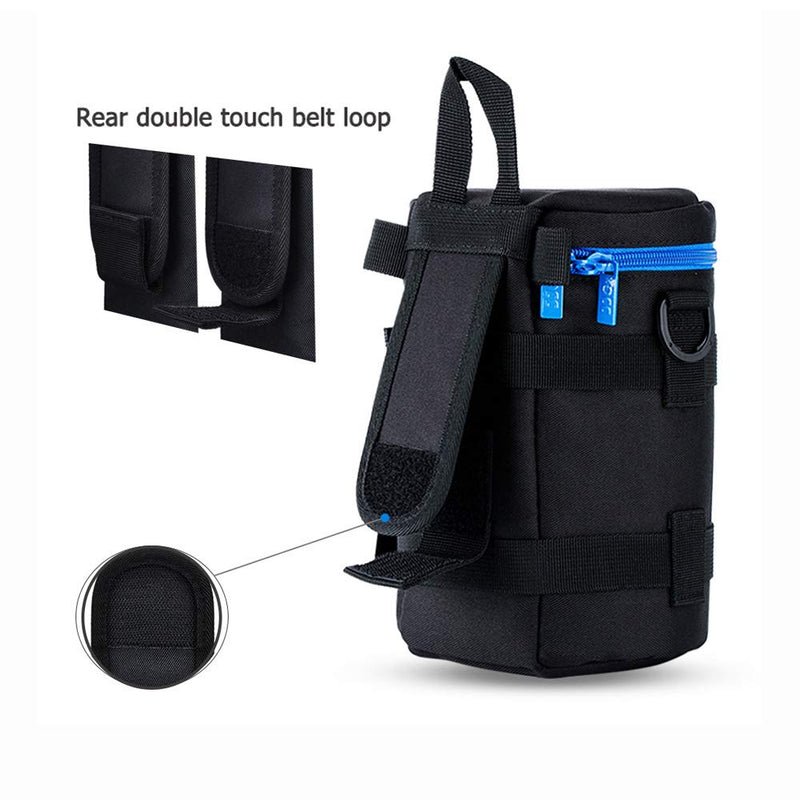 JJC Camera Lens Pouch Case for Canon EF 70-200mm EF 28-300mm EF 70-300mm Nikon Nikkor AF-S 70-200mm AF 80-200mm & More, Zipper Polyester Lens Protective Bag Interior Size 4.45x8.46” XXL