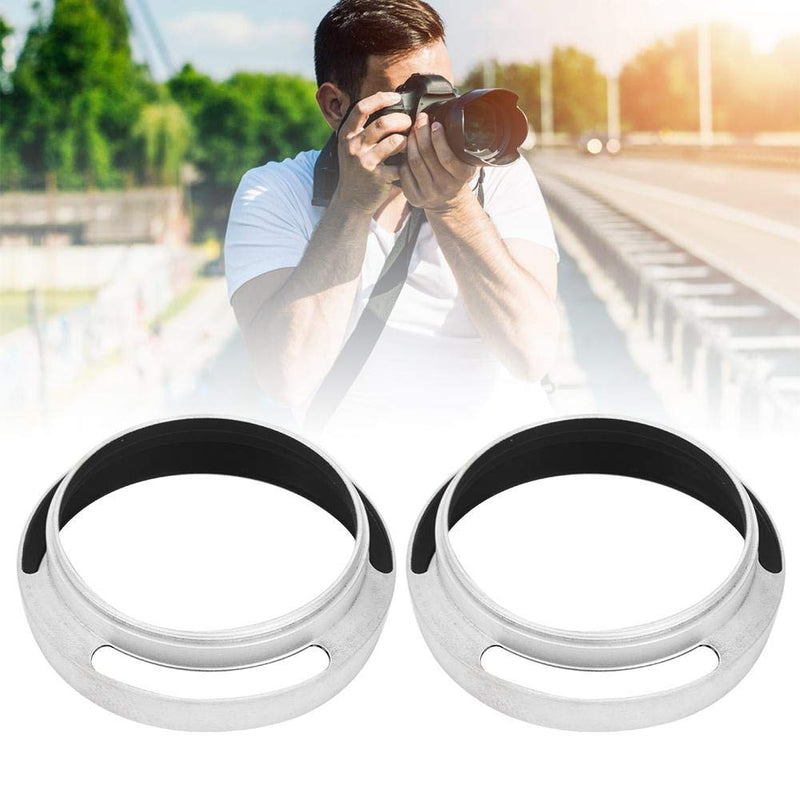 Lens Hood Replacement 2 pcs Aluminum Alloy 52mm Silver Camera Metal Lens Hood Replacement for Leica